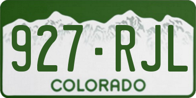 CO license plate 927RJL