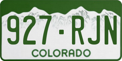 CO license plate 927RJN