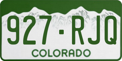 CO license plate 927RJQ