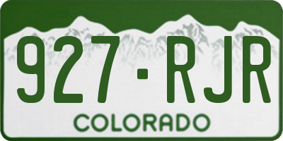 CO license plate 927RJR