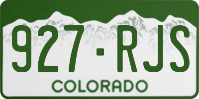 CO license plate 927RJS