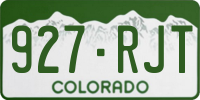 CO license plate 927RJT