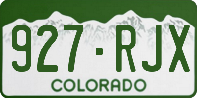 CO license plate 927RJX