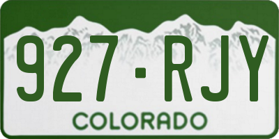 CO license plate 927RJY