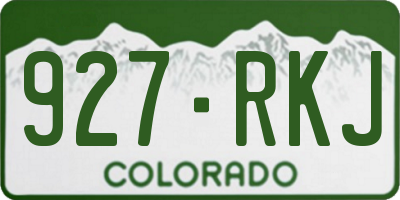 CO license plate 927RKJ