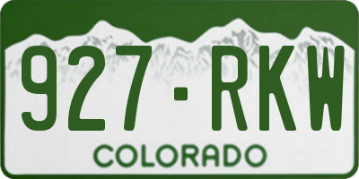 CO license plate 927RKW