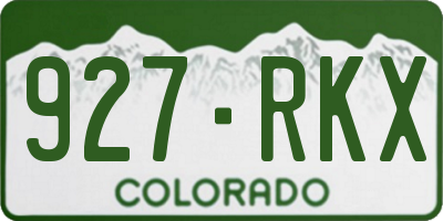 CO license plate 927RKX