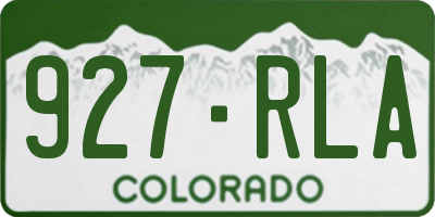 CO license plate 927RLA