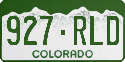 CO license plate 927RLD