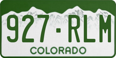 CO license plate 927RLM