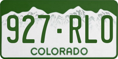 CO license plate 927RLO
