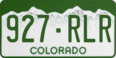 CO license plate 927RLR