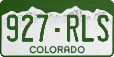 CO license plate 927RLS