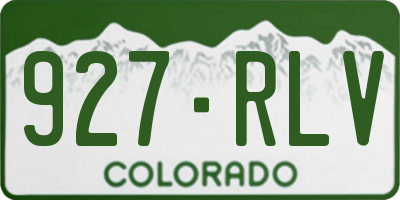 CO license plate 927RLV