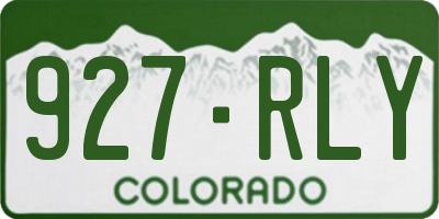 CO license plate 927RLY