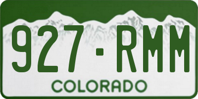 CO license plate 927RMM