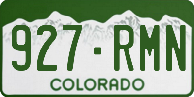 CO license plate 927RMN