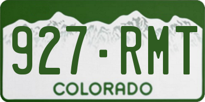 CO license plate 927RMT