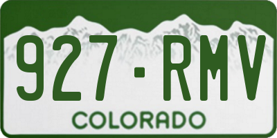 CO license plate 927RMV