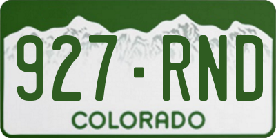 CO license plate 927RND