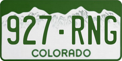 CO license plate 927RNG