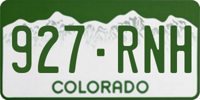CO license plate 927RNH