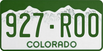 CO license plate 927ROO