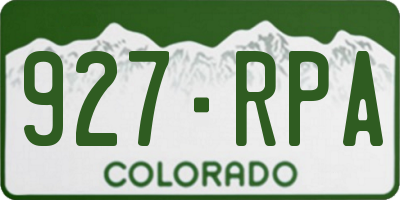 CO license plate 927RPA