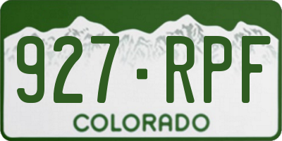CO license plate 927RPF