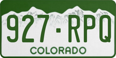 CO license plate 927RPQ