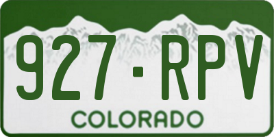 CO license plate 927RPV