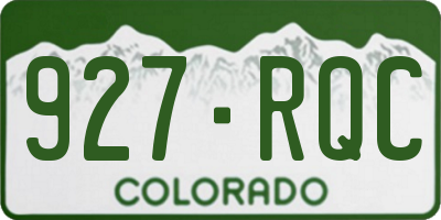 CO license plate 927RQC