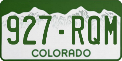 CO license plate 927RQM