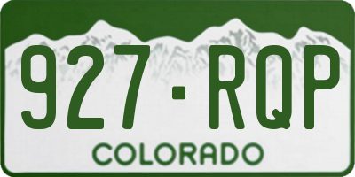 CO license plate 927RQP
