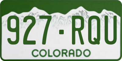 CO license plate 927RQU