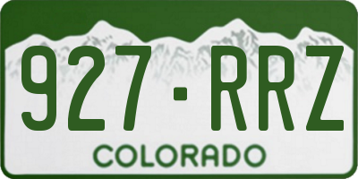 CO license plate 927RRZ