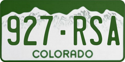 CO license plate 927RSA