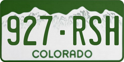 CO license plate 927RSH