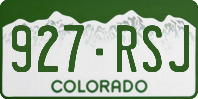 CO license plate 927RSJ
