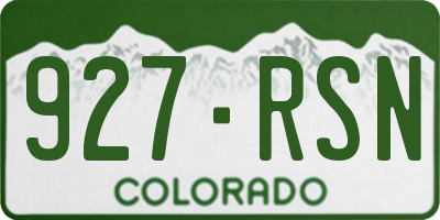 CO license plate 927RSN
