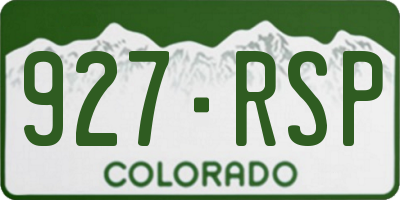 CO license plate 927RSP