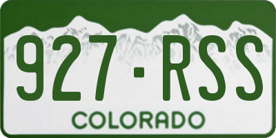 CO license plate 927RSS