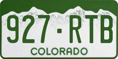CO license plate 927RTB