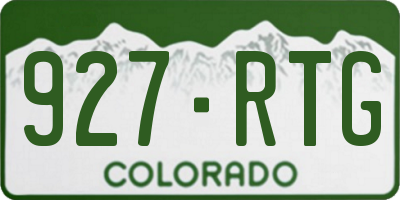 CO license plate 927RTG