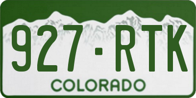 CO license plate 927RTK