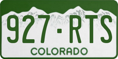CO license plate 927RTS