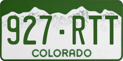 CO license plate 927RTT