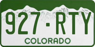 CO license plate 927RTY