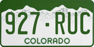 CO license plate 927RUC