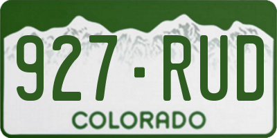 CO license plate 927RUD